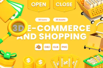 Comércio eletrônico e compras Pacote de Icon 3D