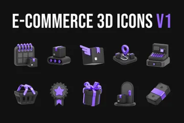 E-commerce e compras V1 Pacote de Illustration 3D