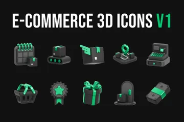 E-commerce e compras V1 Pacote de Illustration 3D