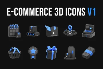 E-commerce e compras V1 Pacote de Icon 3D