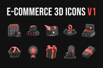 E-commerce e compras V1 Pacote de Illustration 3D