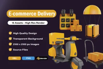 E-Commerce Delivery 3D Icon Pack