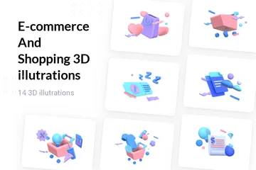 Commerce électronique et achats Pack 3D Illustration