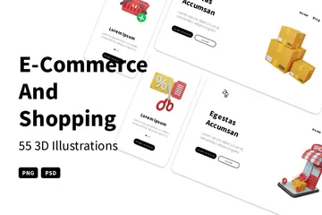 Commerce électronique et achats Pack 3D Illustration