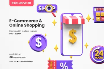 E-Commerce & Online Shopping 3D Illustration Pack