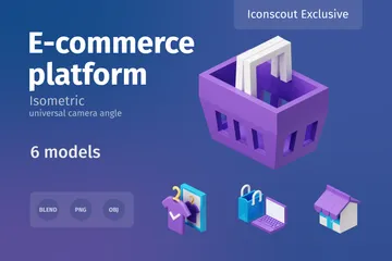 E-commerce Platform 3D Illustration Pack