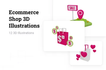 E-Commerce Shop 3D Illustration Pack