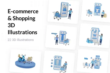E-commerce & Shopping 3D Illustration Pack