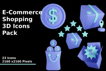 E-Commerce Shopping 3D Icon Pack