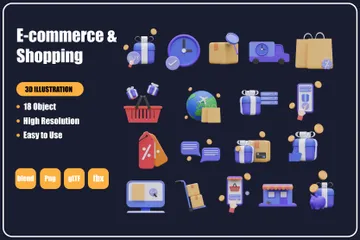 E-commerce & Shopping 3D Icon Pack