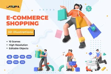 E-Commerce Shopping 3D Illustration Pack