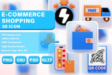 E-Commerce und Shop 3D Icon Pack