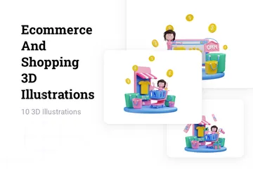 E-Commerce und Shopping 3D Illustration Pack