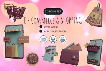 E-Commerce und Shopping 3D Icon Pack