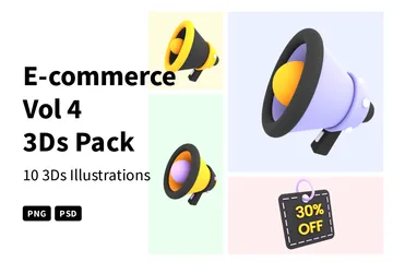 Commerce électronique Vol 4 Pack 3D Icon