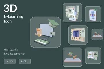 E-Learning Pacote de Icon 3D