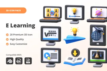 E Learning 3D Icon Pack