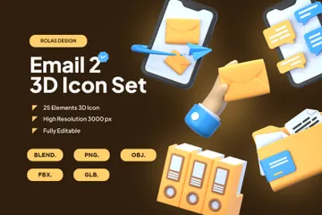 E-mail 2 Pacote de Icon 3D