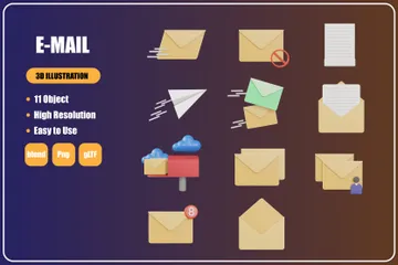 E-MAIL 3D Icon Pack