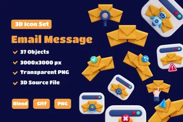 E-Mail Nachricht 3D Icon Pack