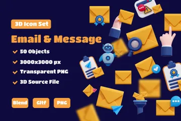 E-Mail und Nachricht 3D Icon Pack