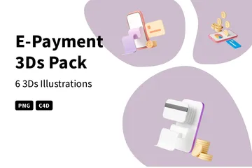 Paiement électronique Pack 3D Illustration