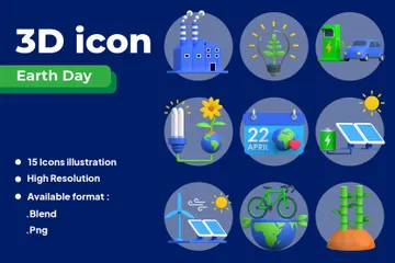 Earth Day 3D Icon Pack