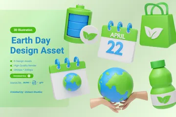 Earth Day 3D Icon Pack