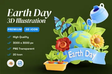 Earth Day 3D Icon Pack