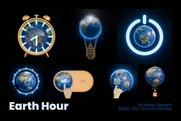 Earth Hour 3D Icon Pack