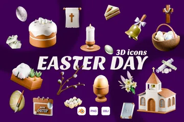 Easter Day 3D Icon Pack