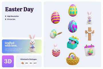 Easter Day 3D Icon Pack