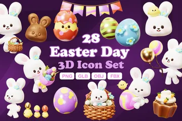 Easter Day 3D Icon Pack