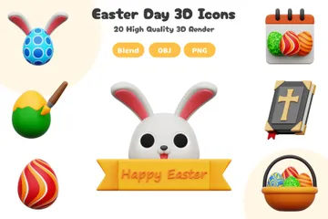 Easter Day 3D Icon Pack