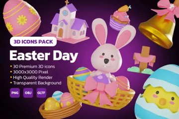 Easter Day 3D Icon Pack