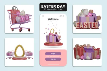 Easter Day 3D Illustration Pack