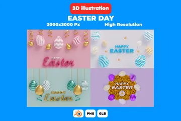 Easter Day 3D Illustration Pack 3D Icon Pack