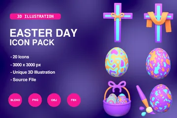 Easter Day 3D Icon Pack