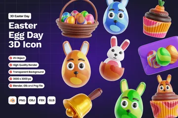 Easter Egg Day 3D Icon Pack