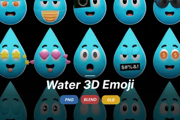 Emoji d'eau Pack 3D Icon