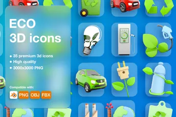 Ecológico Paquete de Icon 3D