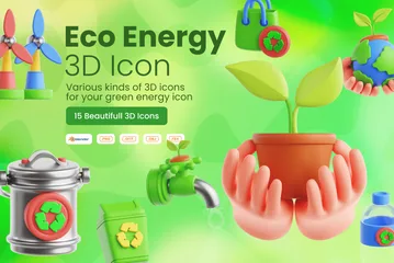 Energia Ecológica Pacote de Icon 3D