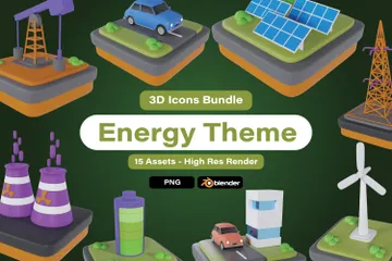Energía ecológica Paquete de Icon 3D