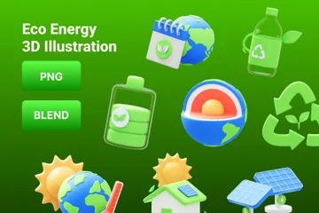 Energia Ecológica Pacote de Icon 3D