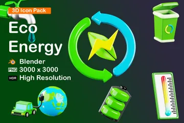 Eco Énergie Pack 3D Icon