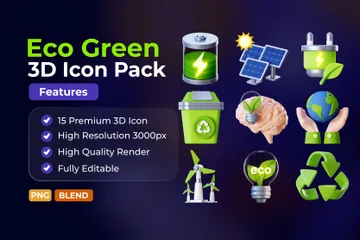 Eco Green 3D Icon Pack