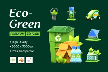 Eco-Verde Pacote de Icon 3D