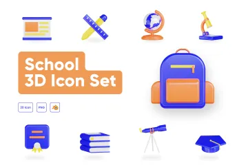 École Pack 3D Illustration