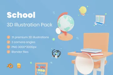 École Pack 3D Illustration