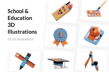 Éducation scolaire Pack 3D Illustration